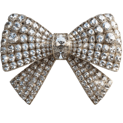 3D-rendered diamond bow graphic used as design accent