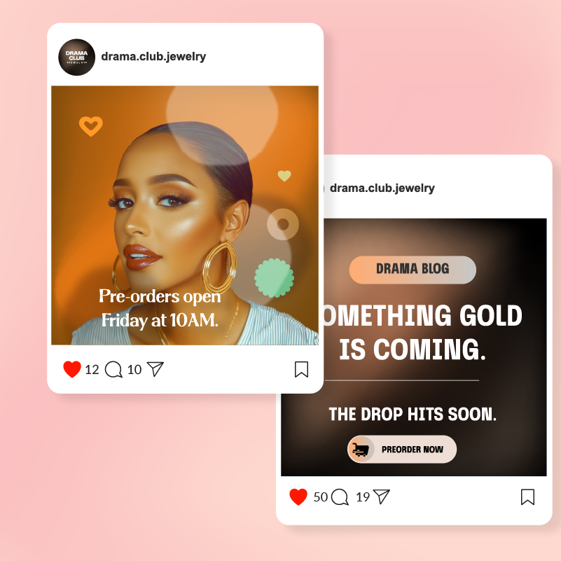 Work Illustration for a Social media campaign visual for Drama Club Jewelry