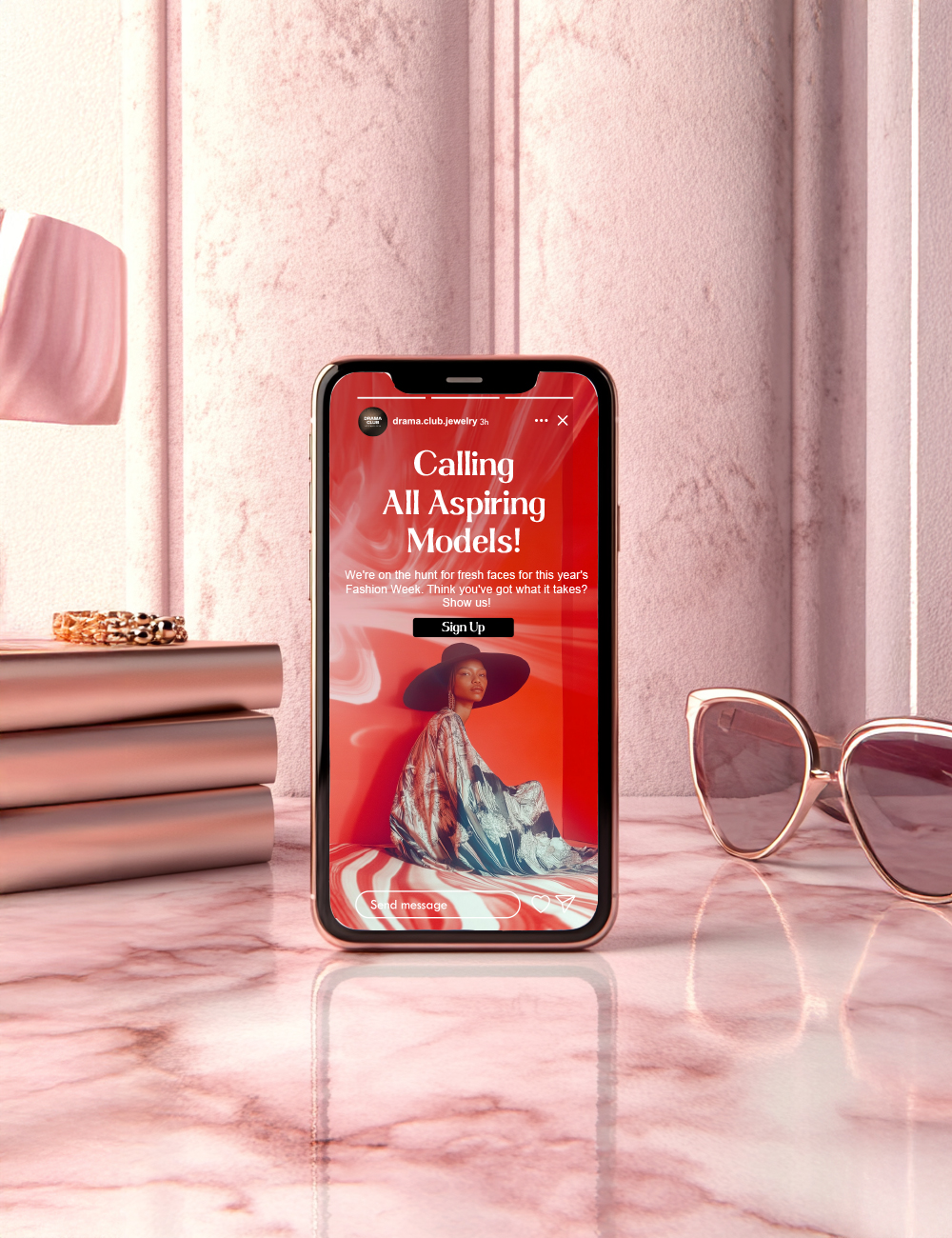 design mockup for jewelry brand